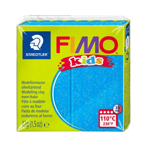 FIMO Kids Glitter Blå Ler 42g