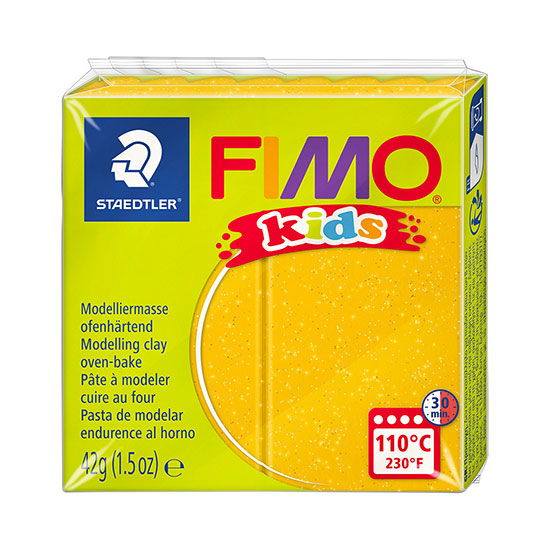 FIMO Kids Glitter Guld Ler 42g