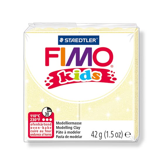 FIMO kids glitter perle gul ler 8030-106