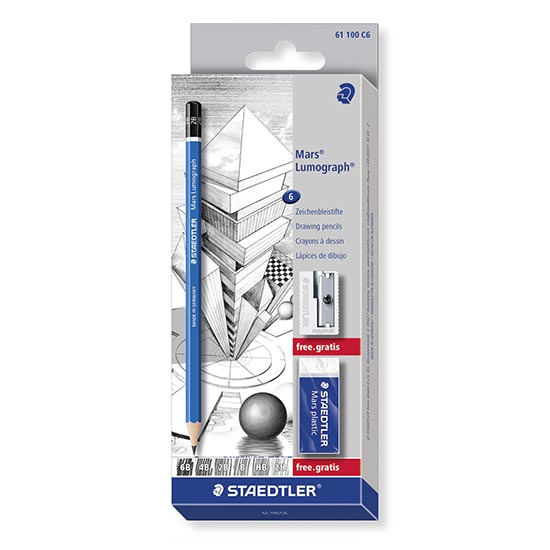 staedtler mars lumograph 6 blyanter 61-100-c6