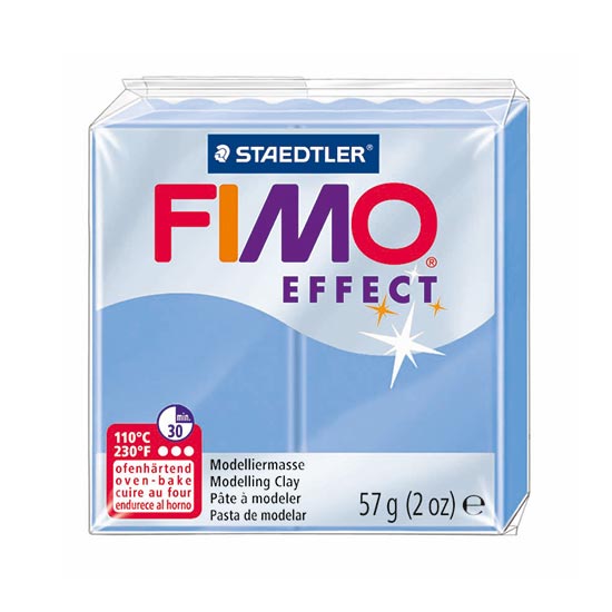 Fimo effect gemstone agat blå ler