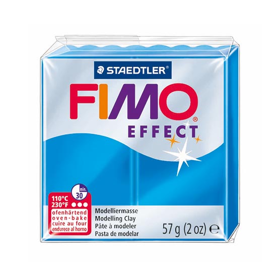 fimo effect translucent blå ler