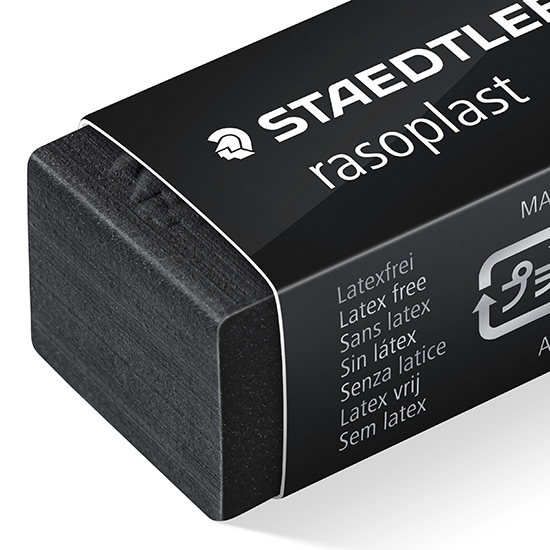 526_B40-9_CloseUp Staedtler Rasoplast 526 B40-9 - Sort viskelæder