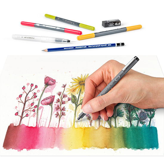61_3001-1_demo Staedtler Floral Watercolour Set - Mixed Akvarelsæt