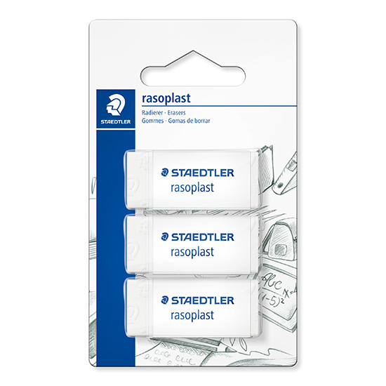 Staedtler Rasoplast 526B3 BK3D - Viskelæder 3 stk